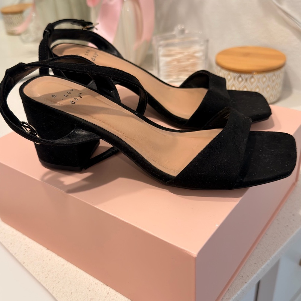 a new day Black Block Heel Open-Toe Sandals - Women - Picture 2 of 3